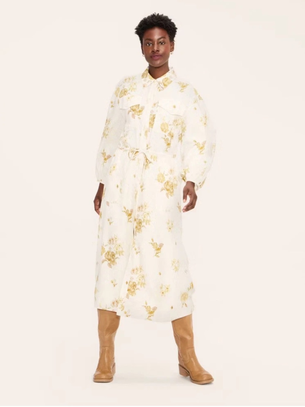 Woolrich x Target Women's Floral Long Sleeve Utility Midi Shirt Dress 3X NWT